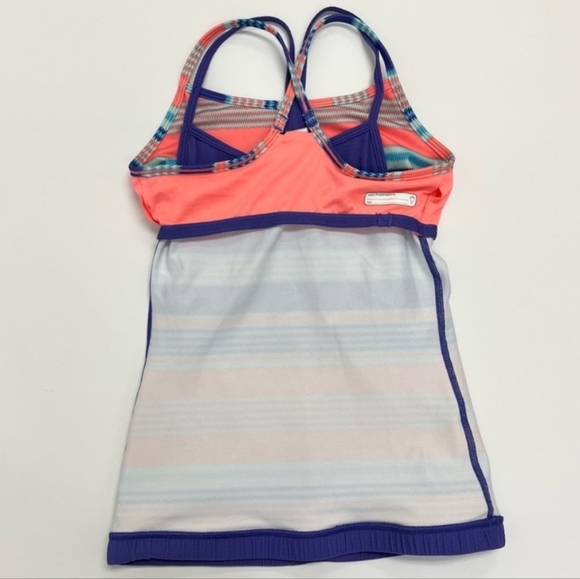 Ivivva Lululemon Tank Jump For Joy Strappy Purple Mesh Built In Shelf Bra Size 6 - Picture 6 of 13